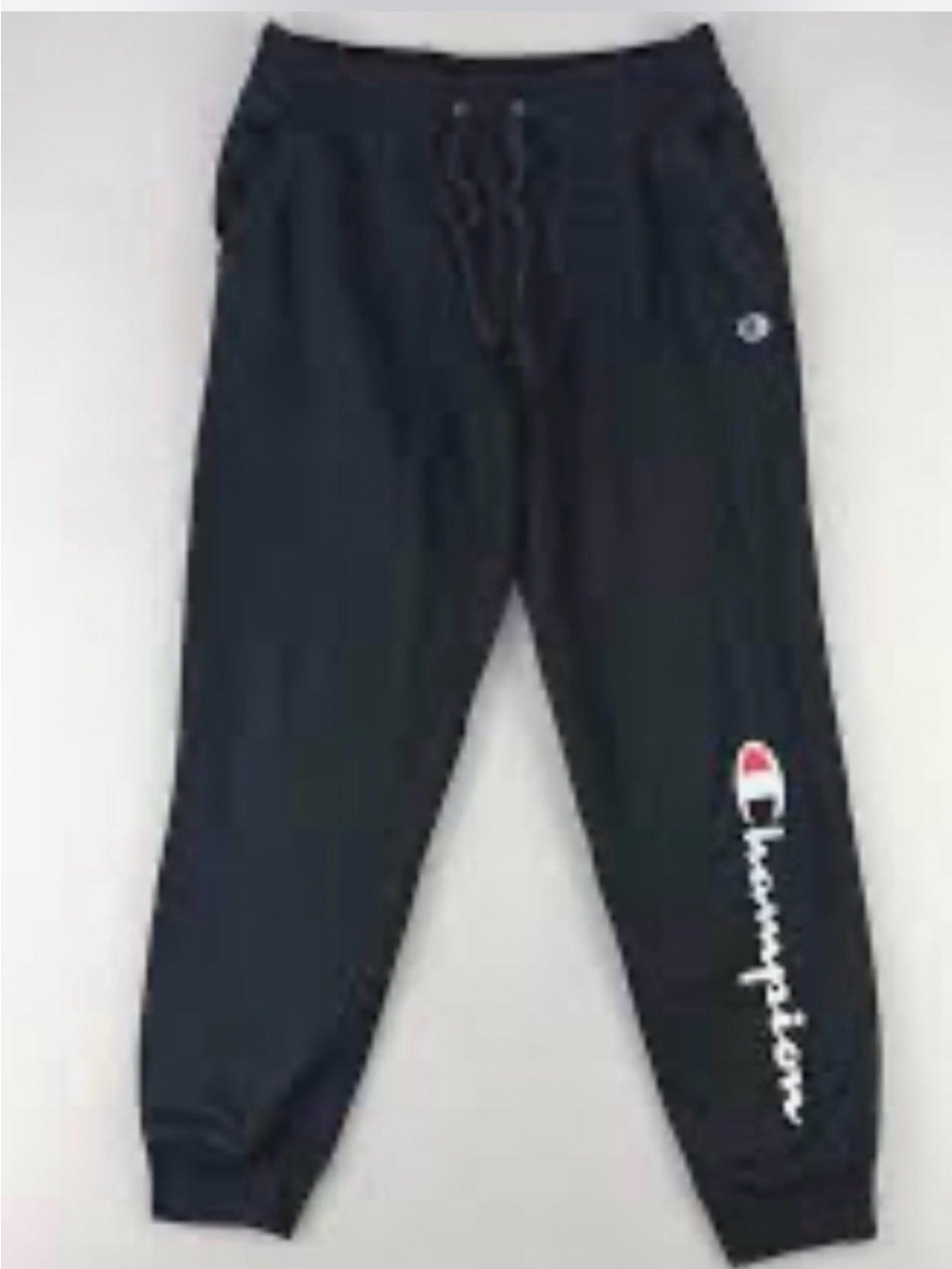 Champion large Black Jogger Sweatpants with White Logo